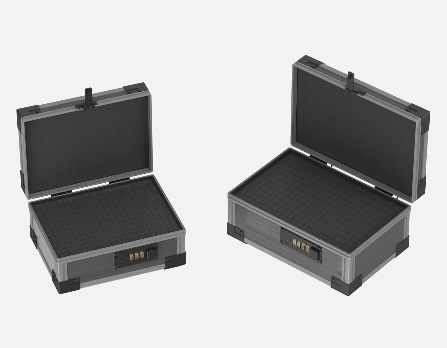 Open size comparison of YOFUN Malle Brushed Silver BB and MM Editions