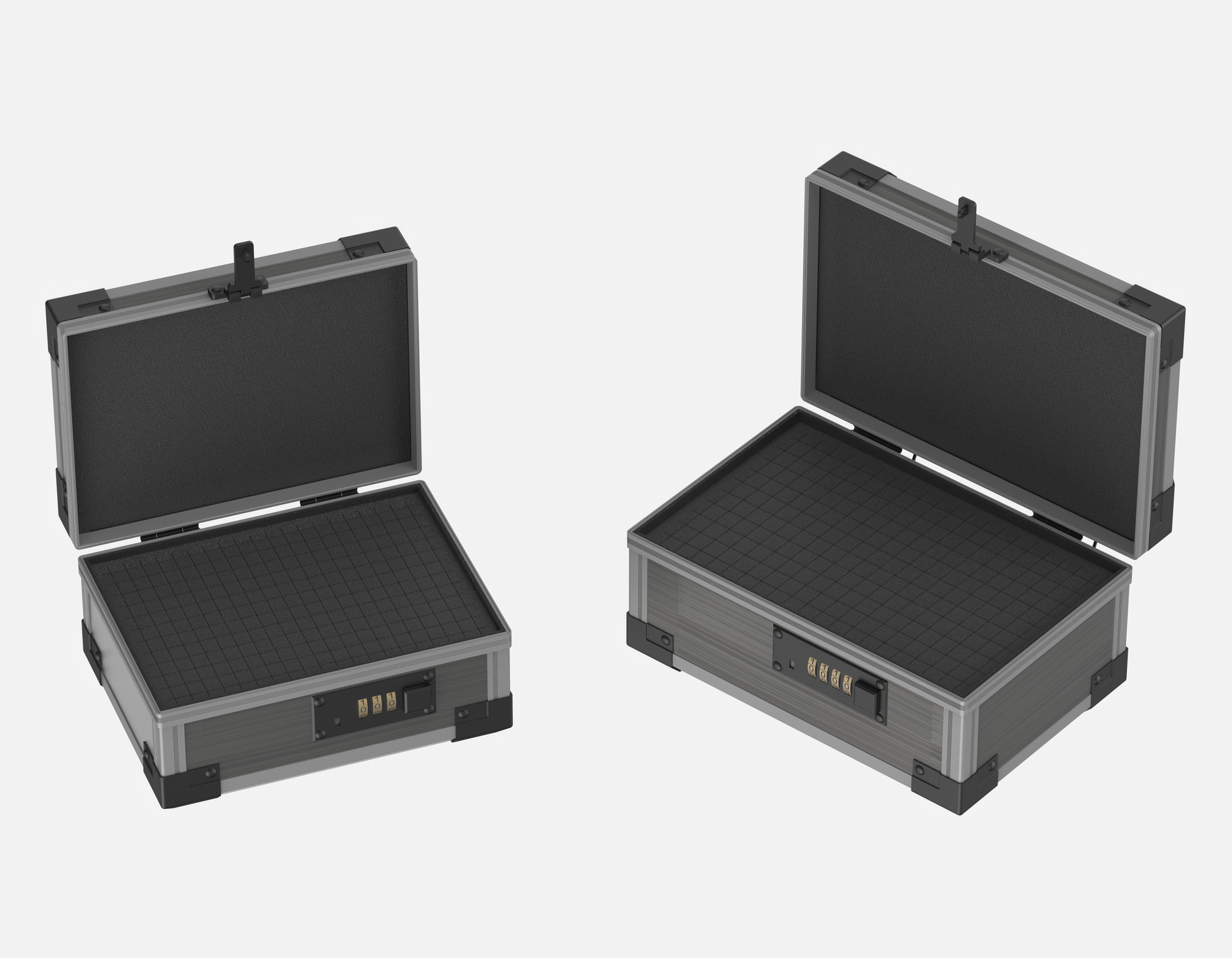 Open size comparison of YOFUN Malle Brushed Silver BB and MM Editions