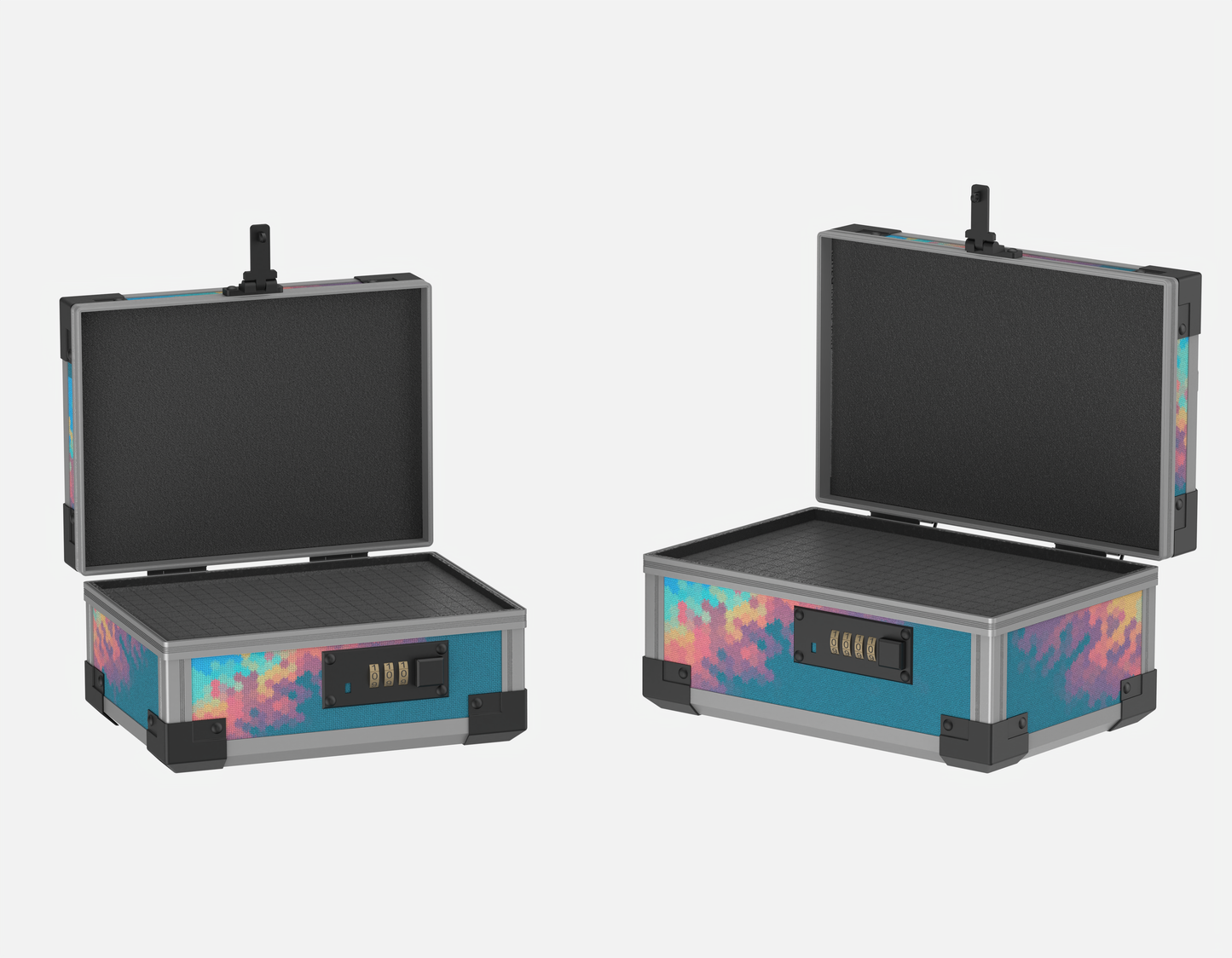 Open size comparison of YOFUN Malle Chromatic Reverie BB and MM Editions