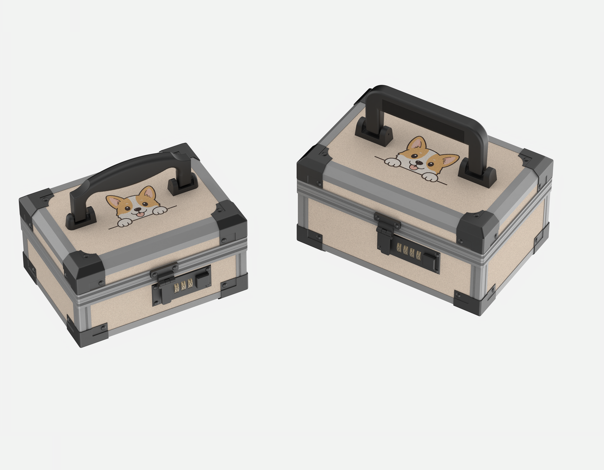 Closed size comparison of YOFUN Malle Playful Paws BB and MM Editions